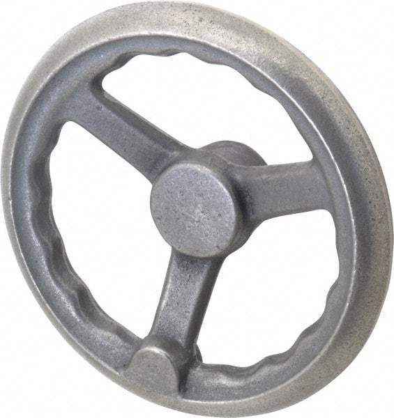 Gibraltar - 8", 3 Spoke Offset Handwheel - 2.44" Hub, Cast Iron, Plain Finish - Exact Tool & Supply