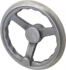 Gibraltar - 8", 3 Spoke Offset Handwheel - 2.44" Hub, Cast Iron, Plain Finish - Exact Tool & Supply
