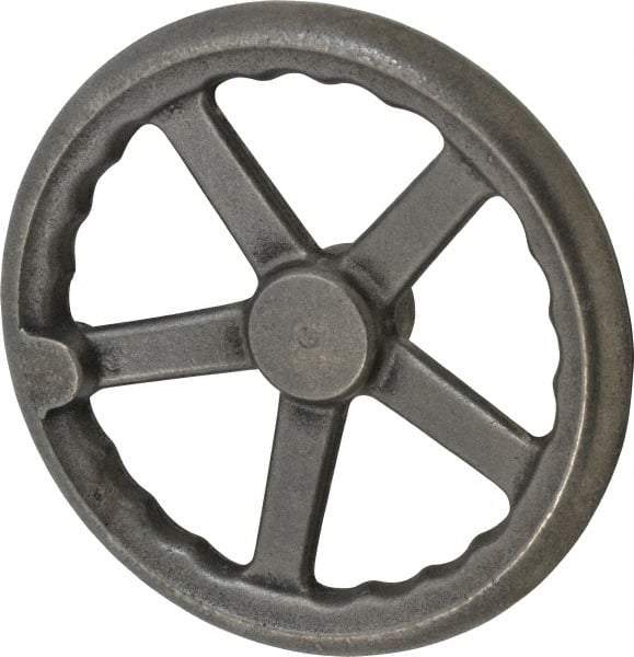 Gibraltar - 10", 3 Spoke Offset Handwheel - 2" Hub, Cast Iron, Plain Finish - Exact Tool & Supply