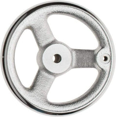 Value Collection - 5", 3 Spoke Offset Handwheel - 1.3" Hub, Cast Iron, Plain Finish - Exact Tool & Supply