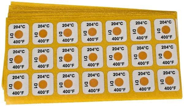 Tempil - 204°C Temp Indicating Label - 1 Rating - Exact Tool & Supply