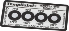 Tempil - 77/82/88/93°C Temp Indicating Label - 4 Ratings - Exact Tool & Supply