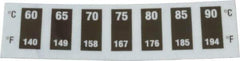Tempil - 60°C Temp Indicating Label - 7 Ratings - Exact Tool & Supply