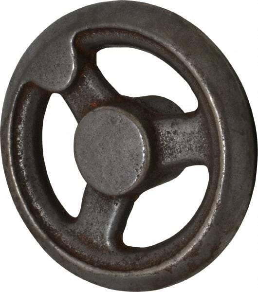 Gibraltar - 4", 3 Spoke Straight Handwheel - 1.2" Hub, Cast Iron, Plain Finish - Exact Tool & Supply