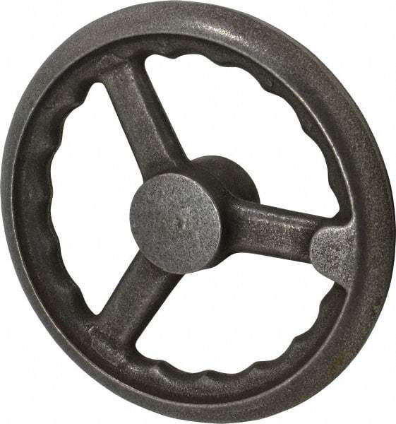 Gibraltar - 8", 3 Spoke Straight Handwheel - 1.8" Hub, Cast Iron, Plain Finish - Exact Tool & Supply