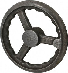 Gibraltar - 8", 3 Spoke Straight Handwheel - 1.8" Hub, Cast Iron, Plain Finish - Exact Tool & Supply