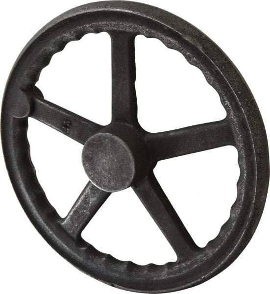 Gibraltar - 12", 3 Spoke Straight Handwheel - 2.4" Hub, Cast Iron, Plain Finish - Exact Tool & Supply