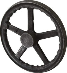 Gibraltar - 12", 3 Spoke Straight Handwheel - 2.4" Hub, Cast Iron, Plain Finish - Exact Tool & Supply