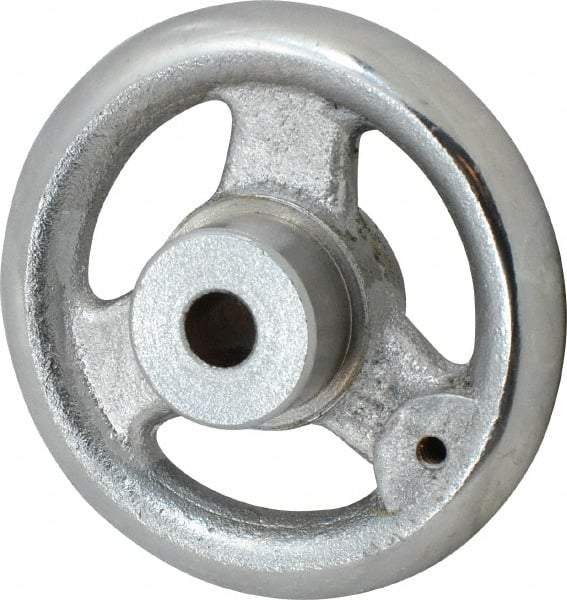 Gibraltar - 3", 3 Spoke Straight Handwheel - 1.1" Hub, Cast Iron, Chrome Plated Finish - Exact Tool & Supply