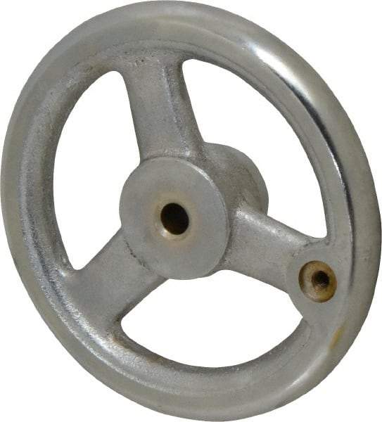 Gibraltar - 5", 3 Spoke Straight Handwheel - 1.4" Hub, Cast Iron, Chrome Plated Finish - Exact Tool & Supply