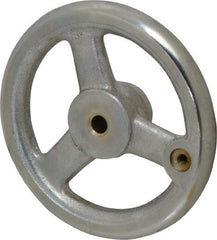 Gibraltar - 5", 3 Spoke Straight Handwheel - 1.4" Hub, Cast Iron, Chrome Plated Finish - Exact Tool & Supply