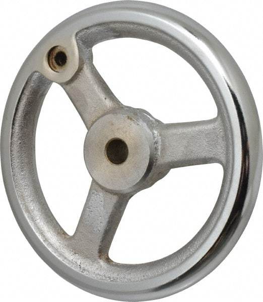 Gibraltar - 6", 3 Spoke Straight Handwheel - 1-1/2" Hub, Cast Iron, Chrome Plated Finish - Exact Tool & Supply