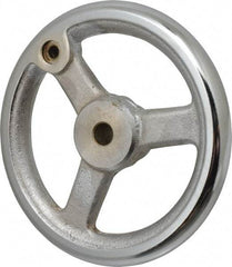 Gibraltar - 6", 3 Spoke Straight Handwheel - 1-1/2" Hub, Cast Iron, Chrome Plated Finish - Exact Tool & Supply