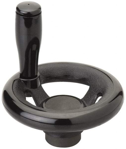 Value Collection - 10", 3 Spoke Offset Handwheel with Revolving Handle - Plastic, Plain Finish - Exact Tool & Supply