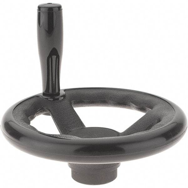 Value Collection - 5", 3 Spoke Offset Handwheel with Revolving Handle - Plastic, Plain Finish - Exact Tool & Supply
