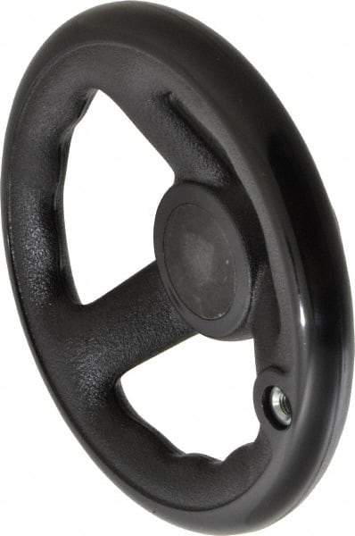 Value Collection - 5-1/2", 3 Spoke Offset Handwheel with Revolving Handle - Plastic, Plain Finish - Exact Tool & Supply