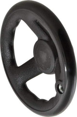 Value Collection - 5-1/2", 3 Spoke Offset Handwheel with Revolving Handle - Plastic, Plain Finish - Exact Tool & Supply