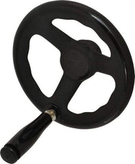 Value Collection - 6-1/4", 3 Spoke Offset Handwheel with Revolving Handle - Plastic, Plain Finish - Exact Tool & Supply