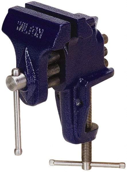 Wilton - 3" Jaw Width x 2-1/2" Jaw Opening Capacity, 2-5/8" Throat Depth, Bench & Pipe Combination Vise - 3/8" Max Pipe Capacity, Stationary Base, Clamp-On Attachment, Cast Iron - Exact Tool & Supply