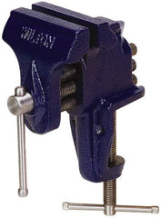 Wilton - 3" Jaw Width x 2-1/2" Jaw Opening Capacity, 2-5/8" Throat Depth, Bench & Pipe Combination Vise - 3/8" Max Pipe Capacity, Stationary Base, Clamp-On Attachment, Cast Iron - Exact Tool & Supply