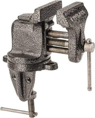 Columbian - 3" Jaw Width x 2-1/2" Jaw Opening Capacity, 2-5/8" Throat Depth, Bench & Pipe Combination Vise - 3/8" Max Pipe Capacity, Swivel Base, Clamp-On Attachment, Cast Iron - Exact Tool & Supply