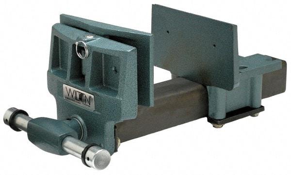 Wilton - 10" Jaw Width, 13" Jaw Opening, 4" Throat Depth, Cast Iron Woodworking Vise - 22-1/2" OAL x 11-1/2" OAW x 8" OAH, Rapid Action Spindle - Exact Tool & Supply