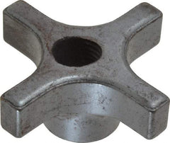Made in USA - 2-1/2" Diam, 1/2-13 Thread, 1-1/8" High, Cast Steel, Cadmium Plated, Quick Acting Hand Knob - 1" Hub Diam, 33/64" Quick Release Distance, 9/16" Hub Height, 9/16" Head Height - Exact Tool & Supply