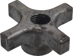 Made in USA - 3" Diam, 5/8-11 Thread, 1-1/4" High, Cast Steel, Cadmium Plated, Quick Acting Hand Knob - 1-1/4" Hub Diam, 41/64" Quick Release Distance, 5/8" Hub Height, 5/8" Head Height - Exact Tool & Supply