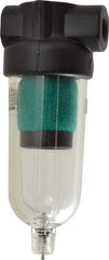 Norgren - 1/8" Port Coalescing Filter - Polycarbonate Bowl, Manual Drain, 150 Max psi, 0.01 Micron Rating, 1.63" Wide x 4-1/4" High - Exact Tool & Supply