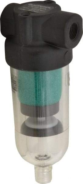 Norgren - 1/8" Port Coalescing Filter - Polycarbonate Bowl, Automatic Drain, 150 Max psi, 0.01 Micron Rating, 1.63" Wide x 4-1/4" High - Exact Tool & Supply