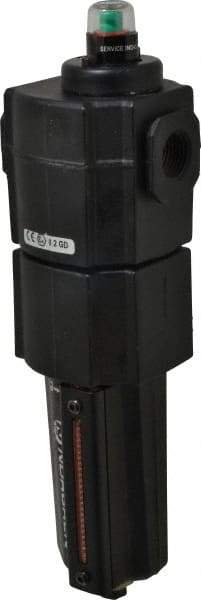 Norgren - 1/2" Port Coalescing Filter - Aluminum Bowl, Automatic Drain, 250 Max psi, 0.01 Micron Rating, 3.15" Wide x 11.4" High - Exact Tool & Supply
