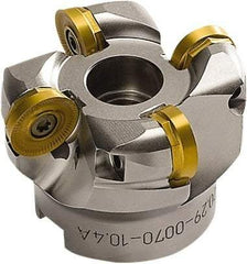 Seco - 3" Cut Diam, 0.394" Max Depth, 1" Arbor Hole, 4 Inserts, RP.. 2006 Insert Style, Indexable Copy Face Mill - 5,100 Max RPM, 2" High, Through Coolant - Exact Tool & Supply