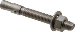 Red Head - 3/8" Diam, 3/8" Drill, 3" OAL, Wedge Expansion Concrete Anchor - 316 Stainless Steel, Hex Nut Head, Hex Drive, 1-3/4" Thread Length - Exact Tool & Supply