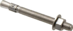 Red Head - 3/8" Diam, 3/8" Drill, 3-3/4" OAL, Wedge Expansion Concrete Anchor - 316 Stainless Steel, Hex Nut Head, Hex Drive, 2-1/2" Thread Length - Exact Tool & Supply