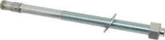 Red Head - 5/8 Inch Diameter, 5/8-11 Inch Thread, 10 Inch Overall Length, Grade 3, Wedge Expansion Concrete Anchor - Steel, Zinc Plated, 5-3/4 Inch Thread Length, Tie Wire Head, 5/8 Inch Drill - Exact Tool & Supply