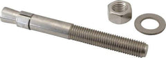 Red Head - 3/4" Diam, 3/4" Drill, 7" OAL, 3-3/16" Min Embedment Wedge Expansion Concrete Anchor - 304 Stainless Steel, Hex Nut Head, Hex Drive, 3-1/2" Thread Length - Exact Tool & Supply