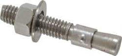 Red Head - 3/8" Diam, 3/8" Drill, 2-1/4" OAL, 1-5/8" Min Embedment Wedge Expansion Concrete Anchor - 304 Stainless Steel, Hex Nut Head, Hex Drive, 1-1/8" Thread Length - Exact Tool & Supply