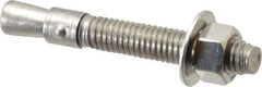 Red Head - 3/8" Diam, 3/8" Drill, 2-3/4" OAL, 2-1/2" Min Embedment Wedge Expansion Concrete Anchor - 304 Stainless Steel, Hex Nut Head, Hex Drive, 1-5/8" Thread Length - Exact Tool & Supply