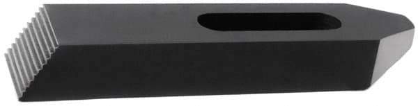 TE-CO - 5/8" Stud, Steel, Plain Strap Clamp - 1-3/16" Travel, 4" OAL x 1-1/2" Wide x 3/4" High, Black Oxide Finish, Tapered Nose - Exact Tool & Supply