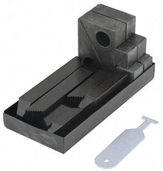 TE-CO - 13 Piece Fixturing Step Block & Clamp Set with 1" Step Block, 5/8 Stud Thread - Includes 6 Serrated End Clamps, 6 Step Blocks, Holder - Exact Tool & Supply