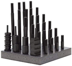 Gibraltar - 38 Piece, 5/8-11 Stud, 13/16" T Slot, T Nut & Stud Kit - 1-1/4" T-Slot Nut Width, 3, 4, 5, 6, 7, 8" Stud Lengths - Exact Tool & Supply