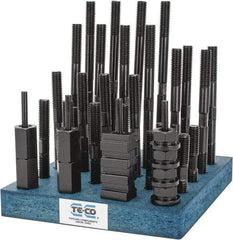 TE-CO - 38 Piece, 1/2-13 Stud, 9/16" T Slot, T Nut & Stud Kit - 7/8" T-Slot Nut Width, 3, 4, 5, 6, 7, 8" Stud Lengths - Exact Tool & Supply