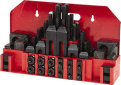 Value Collection - 52 Piece Fixturing Step Block & Clamp Set with 1" Step Block, 9/16" T-Slot, 1/2-13 Stud Thread - 7/8" Nut Width, 3, 4, 5, 6, 7 & 8" Stud Lengths - Exact Tool & Supply