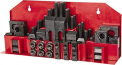 Value Collection - 52 Piece Fixturing Step Block & Clamp Set with 1" Step Block, 3/4" T-Slot, 5/8-11 Stud Thread - 1-1/4" Nut Width, 3, 4, 5, 6, 7 & 8" Stud Lengths - Exact Tool & Supply