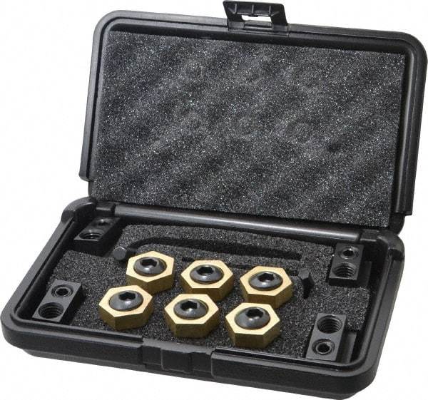 Mitee-Bite - 12 Piece Fixture Clamp T-Slot Kit with 1" Step Block, 5/8" T-Slot, 1/2-13 Stud Thread - 3/8" Nut Width - Exact Tool & Supply