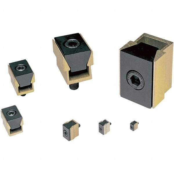 Mitee-Bite - 3,500 Lb Holding Force Single T-Slot Wedge Clamp - 1.215" Wide x 1-7/8" Deep x 1-1/2" High Base, 1.47 to 1.56" Jaw Spread, 28.3 Lb/Ft Torque, 1/2-13 Screw Thread - Exact Tool & Supply