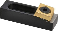 Mitee-Bite - 5/16" Stud, Stainless Steel, Plain Strap Clamp - 0.83" Travel, 2-1/2" OAL x 3/4" Wide x 0.62" High, Stepped Nose - Exact Tool & Supply