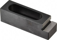 Mitee-Bite - 5/16" Stud, Stainless Steel, Plain Strap Clamp - 1.11" Travel, 2-1/2" OAL x 3/4" Wide x 3/4" High, Stepped Nose - Exact Tool & Supply