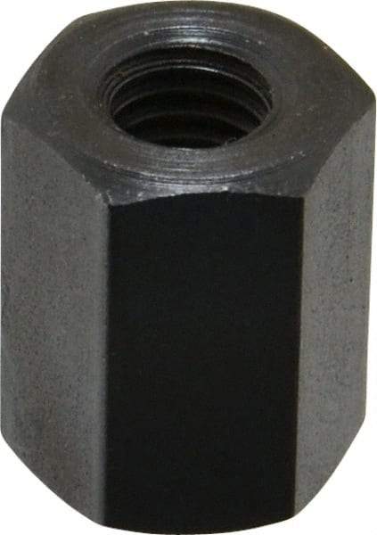 TE-CO - M8x1.25 Metric Coarse, 19mm OAL Steel Standard Coupling Nut - Black Oxide Coated, 14mm Width Across Flats - Exact Tool & Supply