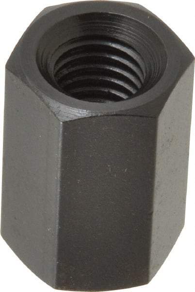 TE-CO - M10x1.50 Metric Coarse, 24mm OAL Steel Standard Coupling Nut - Black Oxide Coated, 16mm Width Across Flats - Exact Tool & Supply